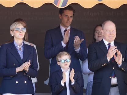 Fürstin Charlène und Fürst Albert mit ihrem Sohn Jacques. 