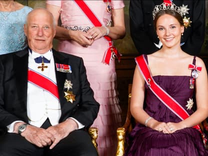 König Harald von Norwegen und seine Enkelin Prinzessin Ingrid Alexandra. 