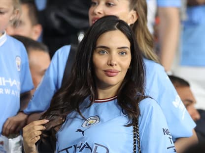 Ilkay Gündogans Ehefrau Sara Arfaoui beim Champions-League-Finale 2023 von Manchester City