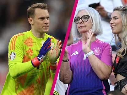 Manuel Neuer, Marita Neuer und Anika Neuer beim EM-Spiel