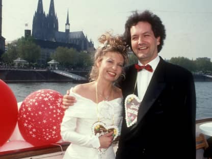 Sabine Postel und Otto Riewoldt bei ihrer Hochzeit 1991