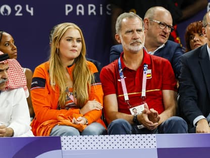 Amalia der Niederlande un König Felipe von Spanien bei Olympia 2024