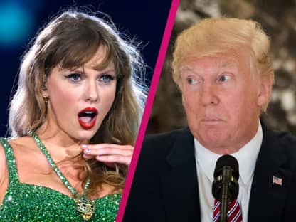 Collage Taylor Swift und Donald Trump