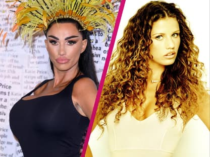 Katie Price im Jahr 2024 und im Jahr 1996