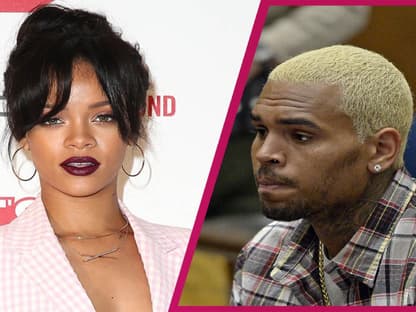 Rihanna und Chris Brown schauen unglücklich