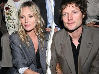 Kate Moss und Nikolai von Bismarck sitzen nebeneinander