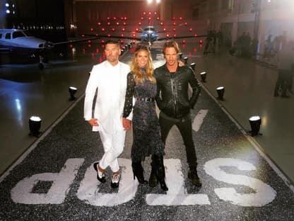 Heidi Klum in Staffel 12 von GNTM mit Thomas Hayo (r.) und Michael Michalsky 