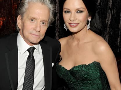 Michael Douglas und Catherine Zat-Jones besuchten die Party nach den Awards ...