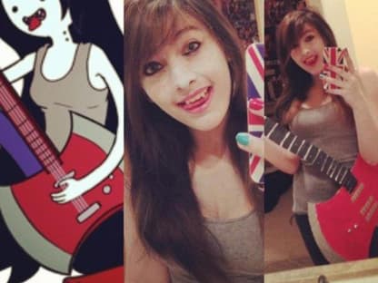 Damit auch alle wissen, wen Paris darstellt, schickt sie gleich noch ein Bild hinterher: Sie geht als Vampir-Königin "Marceline" aus der Animations-TV-Serie "Adventure Time"