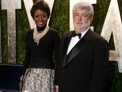 Regisseur George Lucas mit seiner Frau Mellody Hobson