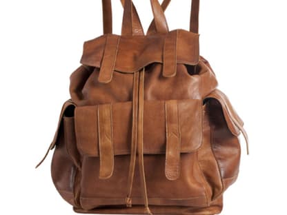 Extra großer Lederrucksack im Used-Look von Pieces, ca. 130 Euro