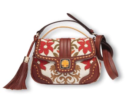 Multicolortasche aus Brokat und Leder über bally.com, ca. 995 Euro