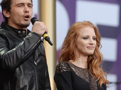 Auch Frauenschwarm James Franco und Schauspielerin Jessica Chastain setzten sich für mehr Frauenrechte