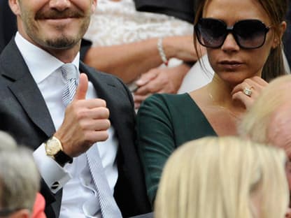 Auch dieses Promi-Paar ließ sich das große Herren-Finale in Wimbledon nicht entgehen: David und Victoria Beckham nahmen in der Royal Box Platz