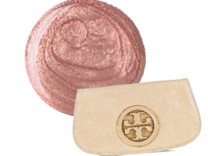 Cremefarben von Tory Burch über net-a-porter, ca. 295 Euro. Dazu passt: „Golden Gleam“ von Koh, ca. 20 Euro