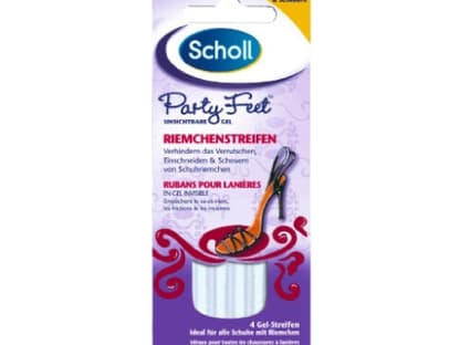 Schützen Sie Ihre Füße! Mit den "Party Feet Unsichtbare Gel Riemchenstreifen" von Scholl, 4 Stück ca. 4 Euro