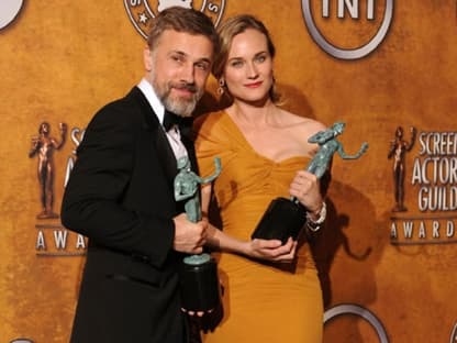 Christoph Waltz und Diane Kruger mit ihren SAG Preisen