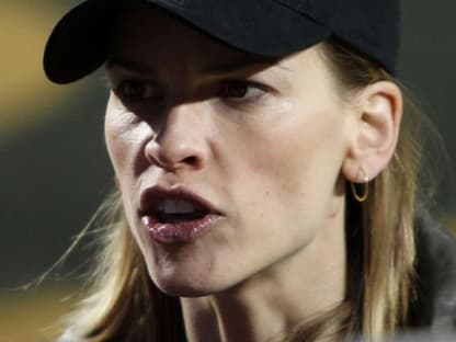 Sportlich unterwegs: Hollywood-Star Hilary Swank mit Cap