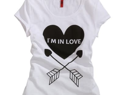 Sportlich: T-Shirt "Im In Love" von QS by s.Oliver, 12.95 Euro