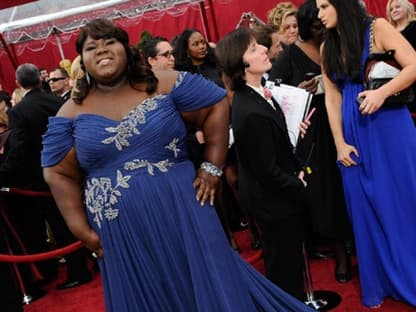 "Precious"-Star Gabourey Sidibe ging leider leer aus. Dafür erntete sie für ihre Outfitauswahl (Kleid von Marchesa) viel Lob