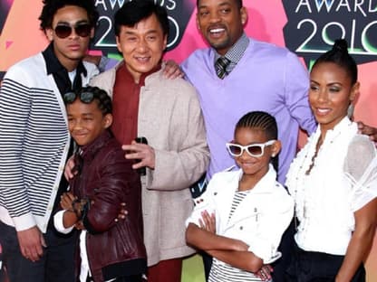 Will Smith mit Familie und Jackie Chan