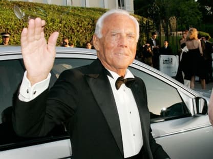 Promi-Auflauf am Rande der 63.Fimfestspiele: Auch Designer Giorgio Armani feierte bei der amFAR-Gala mit