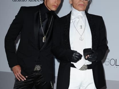 Nicht ohne seine Muse: Karl Lagerfeld brachte Model Baptiste Giabiconi mit