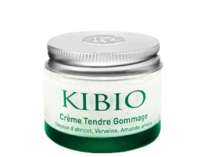 Sanftes Peeling in einem Tiegel aus recyceltem Glas: CrÃ¨me Tendre Gommage" von Kibio, 50 ml ca. 23 Euro  