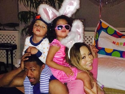 Mariah Carey und Nick Cannon mit ihren Kindern, den Zwillingen Monroe und Maroccan.