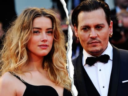 Amber Heard und Johnny Depp mit einem Riss in der Mitte