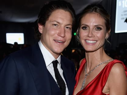 Vito Schnabel und Heidi Klum lächeln