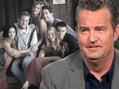 Matthew Perry früher und heute / im Hintergrund mit "Friends"-Stars