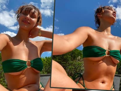 Bella Hadid macht ein Selfie im Bikini