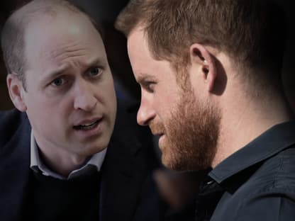 Prinz Harry und Brunder William schauen ernst.