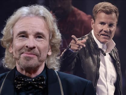 Dieter Bohlen zeigt mit dem Finger auf Thomas Gottschalk