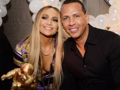 Jennifer Lopez und Alex Rodriguez glücklich