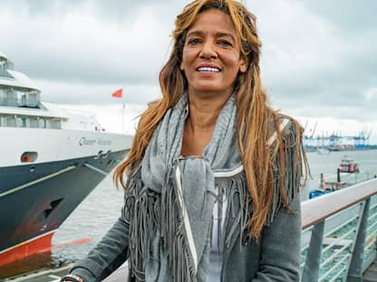 Nadja Abd el Farrag am Hamburg Cruise Center Altona im Juni 2018