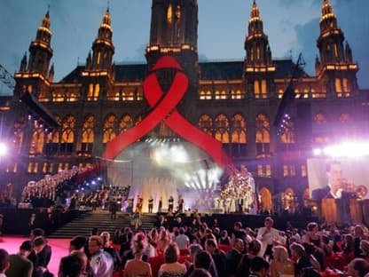 Menschen aus der ganzen Welt kamen zum Rathaus nach Wien, um die große Show und das bunte Treiben zu erleben