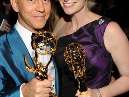 Fröhliche Gewinner unter sich: Ryan Murphy und Jane Lynch