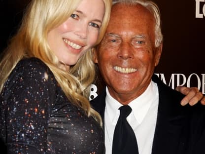 Designer Giorgio Armani und Claudia Schiffer kennen sich schon lange