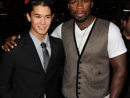 BooBoo Stewart posiert mit 50 Cent für die Fotografen