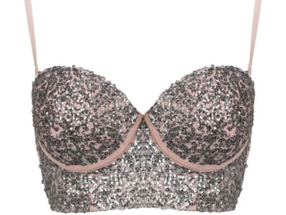 Perfekt für heiße Nächte: Glitzerbustier von Gina Tricot, ca. 25 Euro