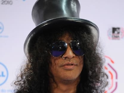 Gitarrist Slash sah sich die Show in Madrid an