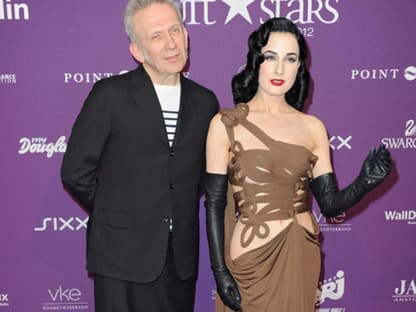 Designer Jean Paul Gaultier und Dita Von Teese