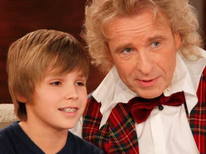 Kleiner Fan: Vor der Show erfüllte Thomas Gottschalk noch Autogramm- und Fotowünsche seiner jungen Fans