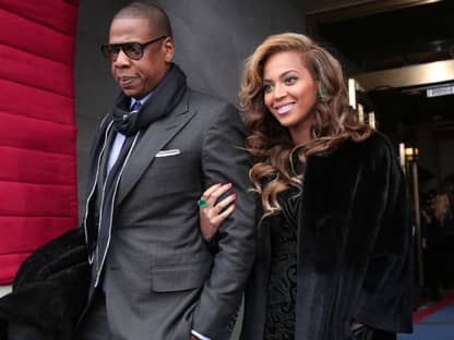 Was für ein Auftritt: Zur Amtseinführung des wiedergewählten US-Präsidenten Barack Obama im Januar 2013 erschienen Jay-Z und Beyoncé Knowles in Washington und stahlen dem "First Couple" fast die Show