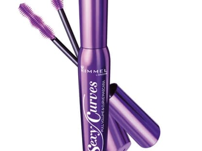 "Sexy Curves Mascara von Rimmel London" sorgt für bis zu 70 Prozent schwungvollere Wimpern. Die mit Kollagen angereicherte Formulierung enthält Proteine, Vitamine und Conditioner, die die Wimpern stärken und sie voluminöser aussehen lassen, ca. 9 Euro