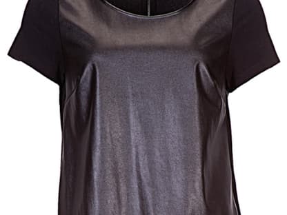 Trend-Duo: Ledershirt mit Spitzensaum von Betty Barclay, ca. 50 Euro