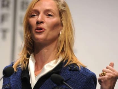 Schauspielerin Uma Thurman beantwortet Fragen bei der Eröffnungs-Pressekonferenz