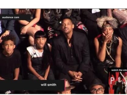 Das nackte Entsetzen: Jaden, Willow und Will Smith - angeblich während des Auftritts von Miley